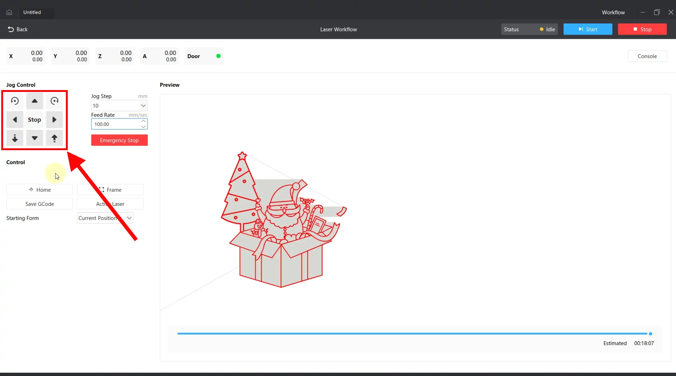 Laser movement interface